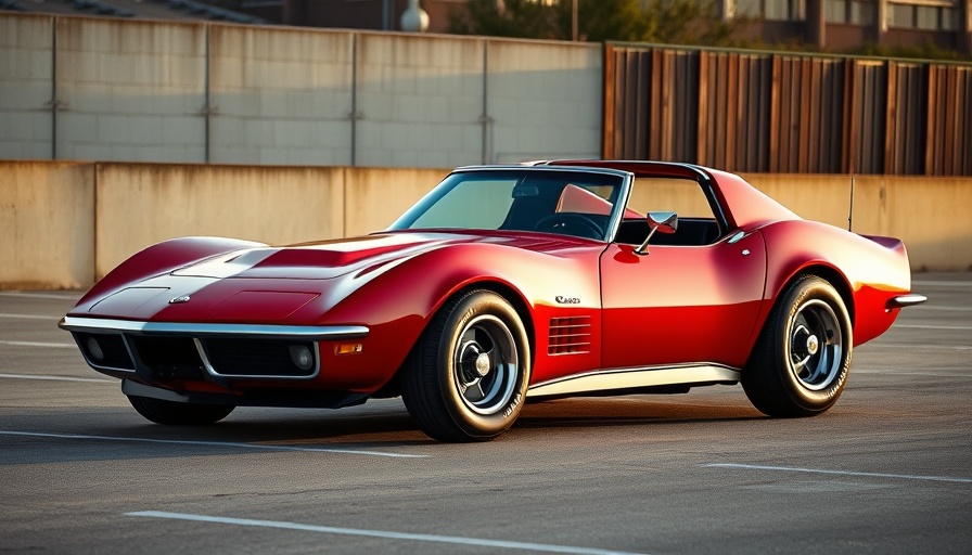 1969 Corvette for Sale in a parking lot, classic red design.