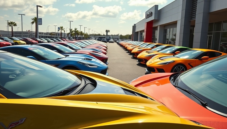 C8 Corvette Z06 cars lineup at dealership