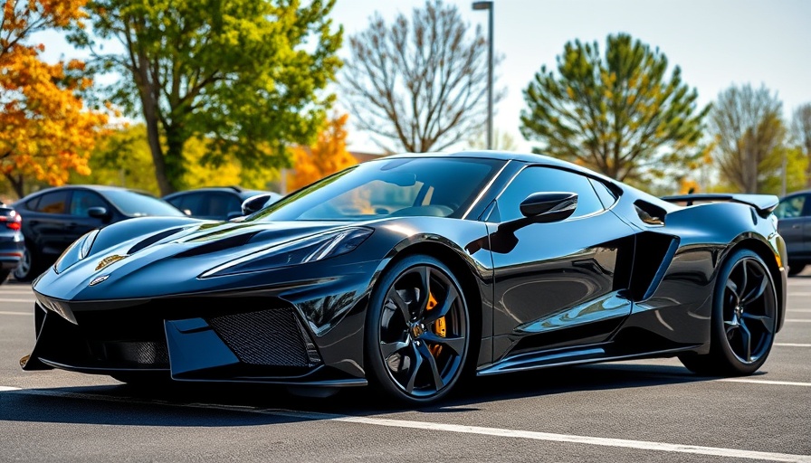 Carbon Fiber Racing Sport Concept car with sleek design in parking lot.