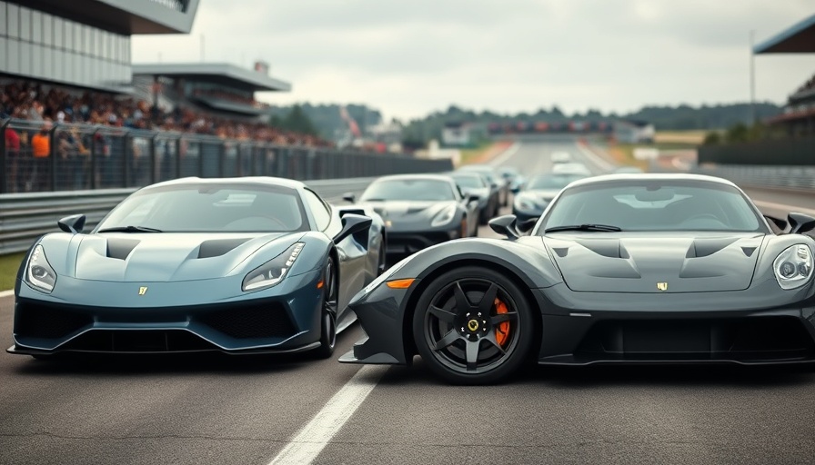 C8 E-Ray sports cars lined up at the racetrack for performance comparison.