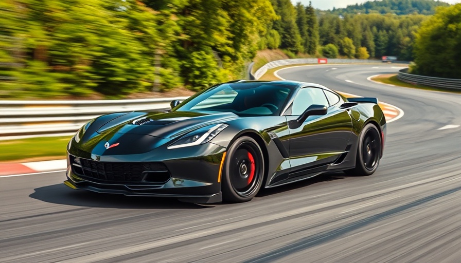 Sleek Corvette on Nürburgring track aiming for lap record.