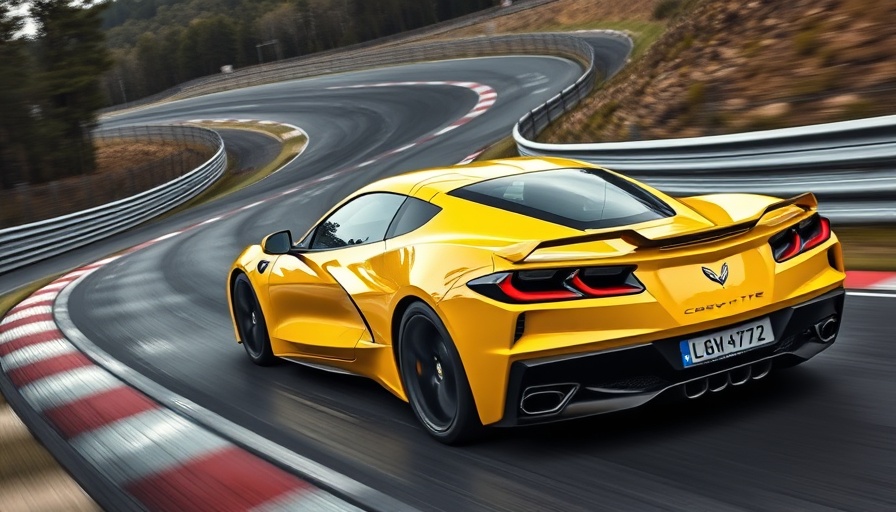 C8 Corvette ZORA racing at Nürburgring with vibrant yellow body on track.