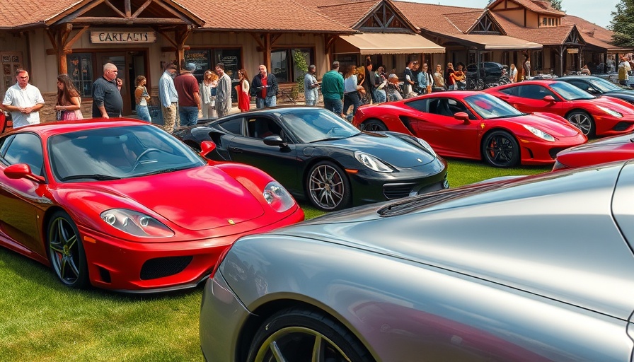 53rd Vette-O-Rama car show with red sports cars displayed.