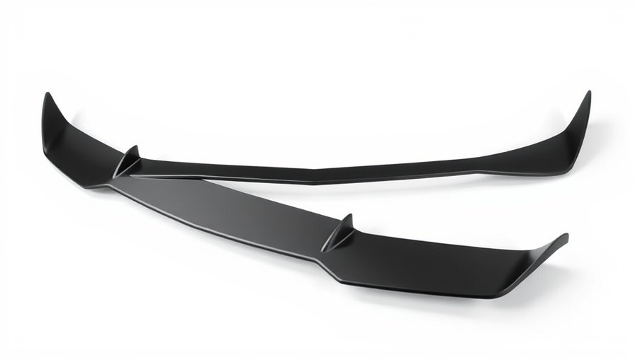 Affordable C8 Corvette aftermarket parts front splitter on white background.