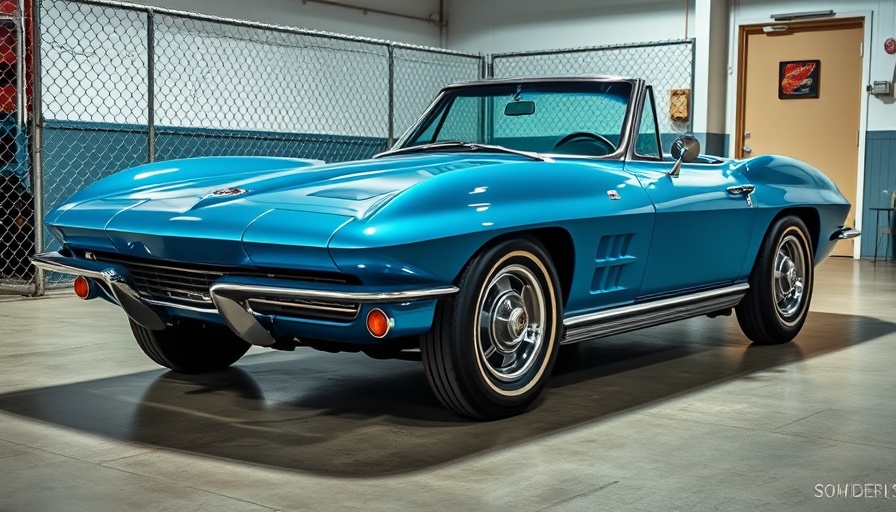 1963 Corvette Sting Ray Convertible for sale in a garage.