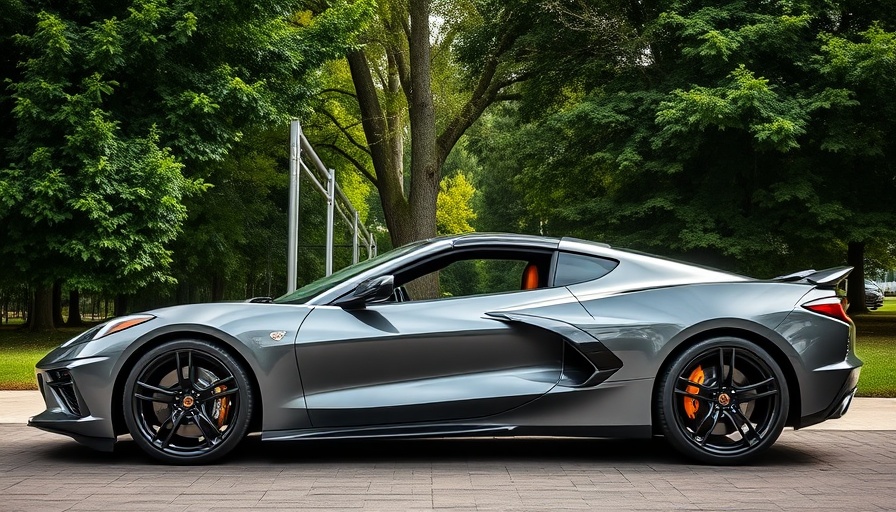 Corvette with open gull-wing doors showcasing bolt-on modifications.