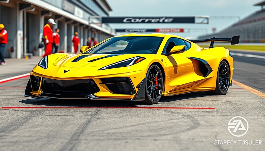 Yellow 2025 Corvette ZR1 supercar parked on a race track.