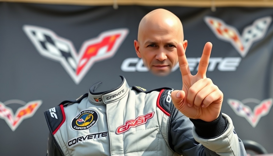 Corvette racing driver smiling at Corvette Invasion event.