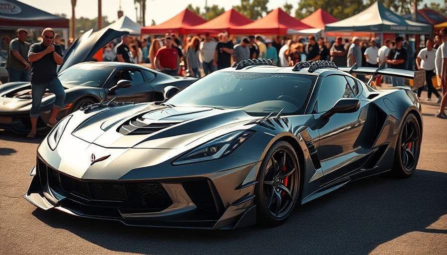 Futuristic Mad Max Corvette transformation at car show