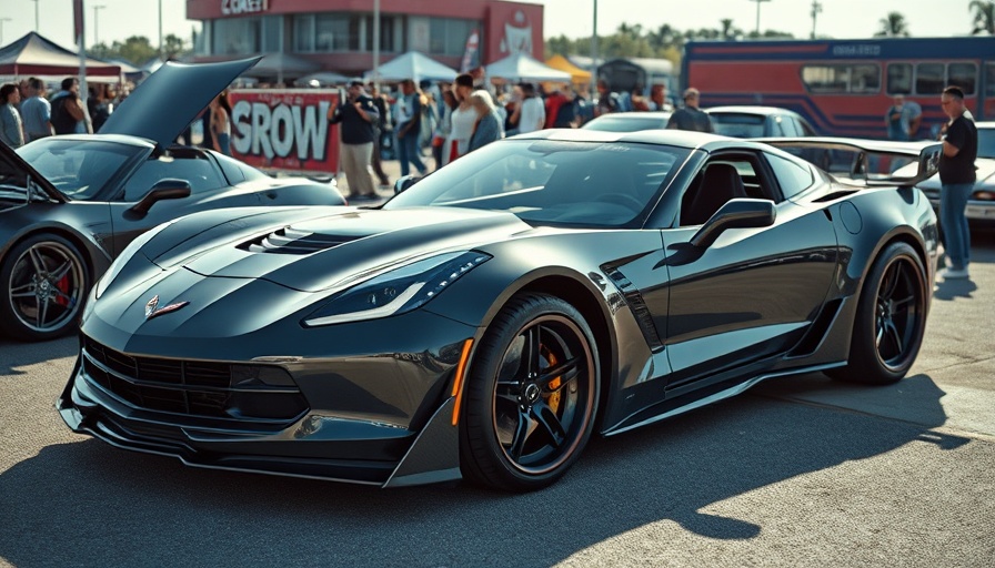 Futuristic Mad Max Corvette transformation at a car show