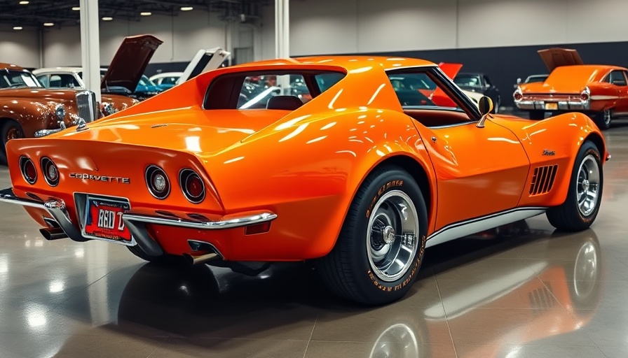 1970 Corvette ZR1 Coupe at car show, vibrant orange classic.