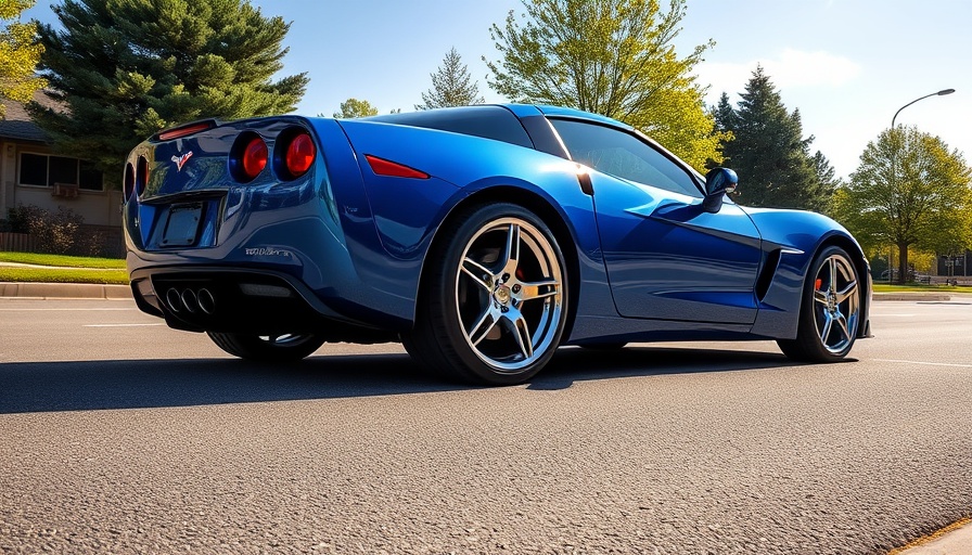 Blue sports car showcasing PVD chrome finishes on wheels.