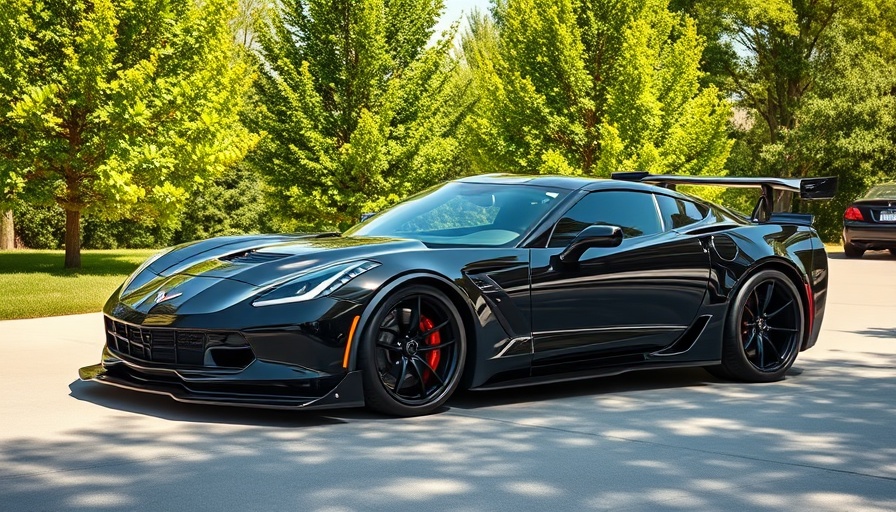 Corvette ZR1 with modifications including large rear wing and custom rims.