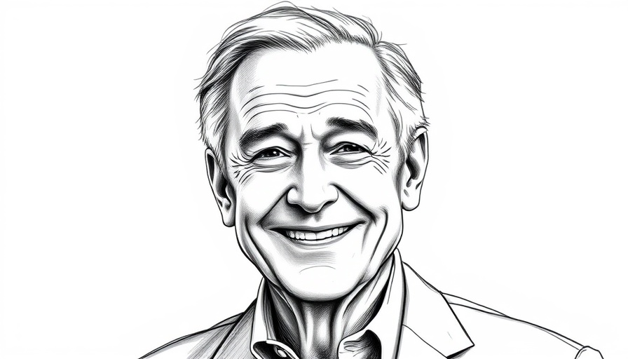Black and white sketch of Tom Wallace, GM Chevrolet.