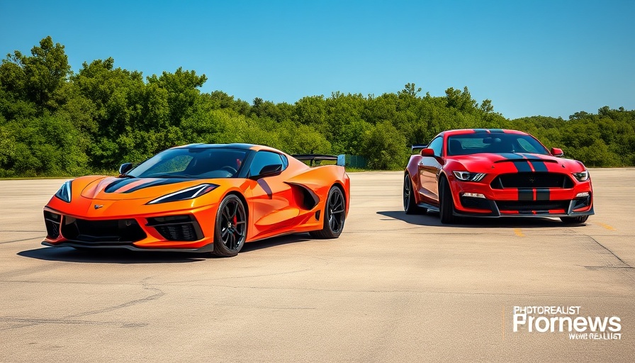 Shelby GT500 vs. C8 Corvette Z06 on sunny tarmac.