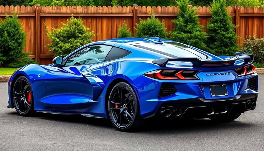 2023 Chevrolet Corvette Stingray in driveway, showcasing sleek design.