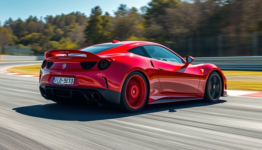 Sports car on Nürburgring track with motion blur.