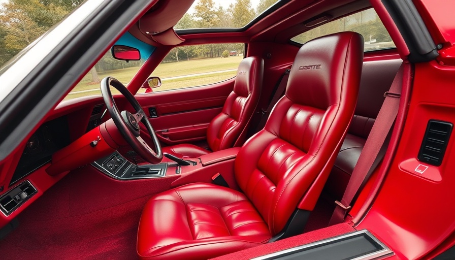 1980 Corvette 4-Speed interior with red leather seats.