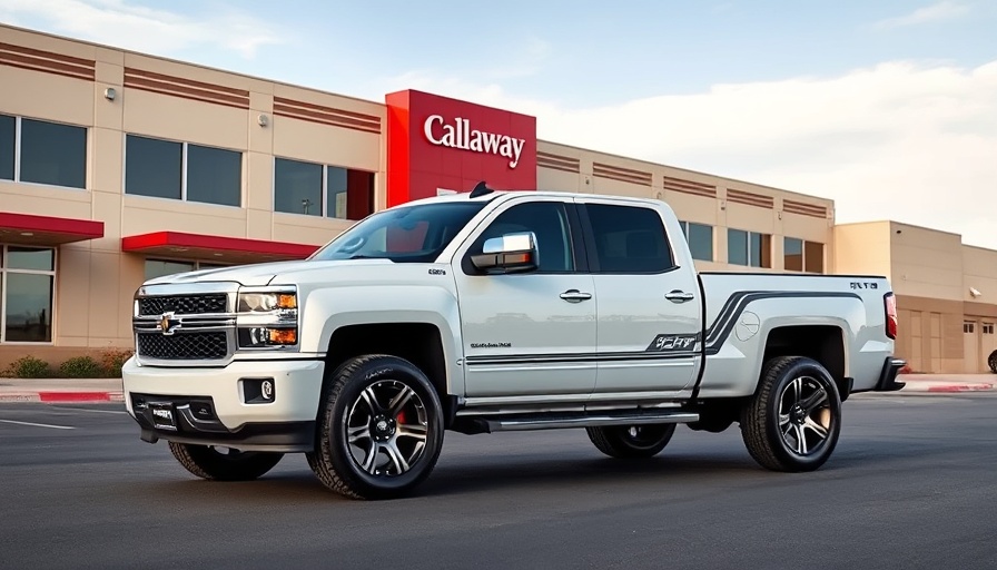 Callaway-branded truck outside of Holley Performance building.