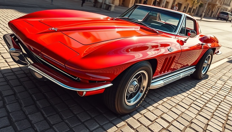 Jacksonville Corvette Show featuring a shiny red classic Corvette.