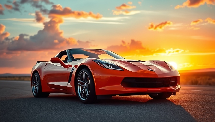 Sleek orange Corvette under sunset, GM Corvette recall.