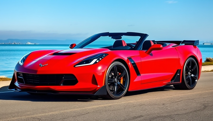 2024 Chevrolet Corvette Stingray with modifications near water.