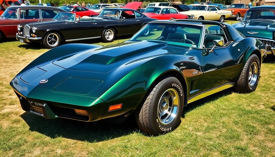 1973 Corvette for sale at outdoor car show.