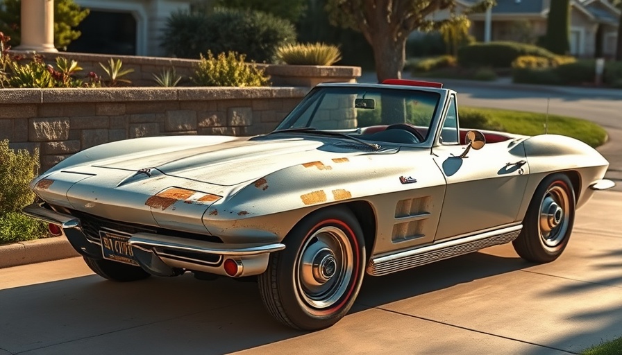 1963 Corvette Convertible showing wear on a sunny driveway.