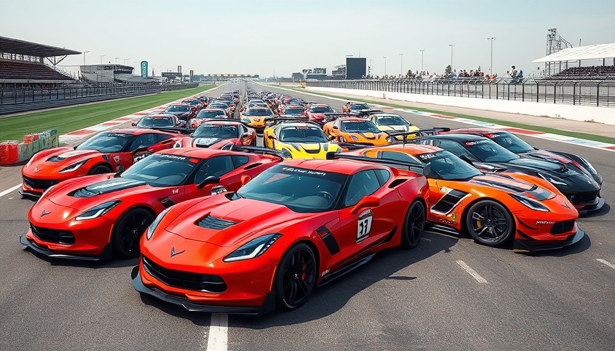 Corvette Z06 GT3.R cars on track, vibrant display, growth strategy.