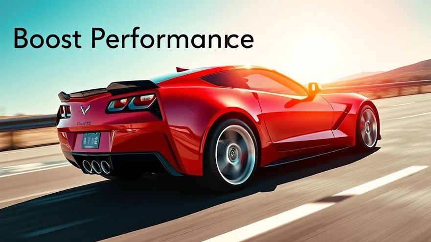 Corvette performance enhancement: C7 speeding with vibrant colors and solar tech.