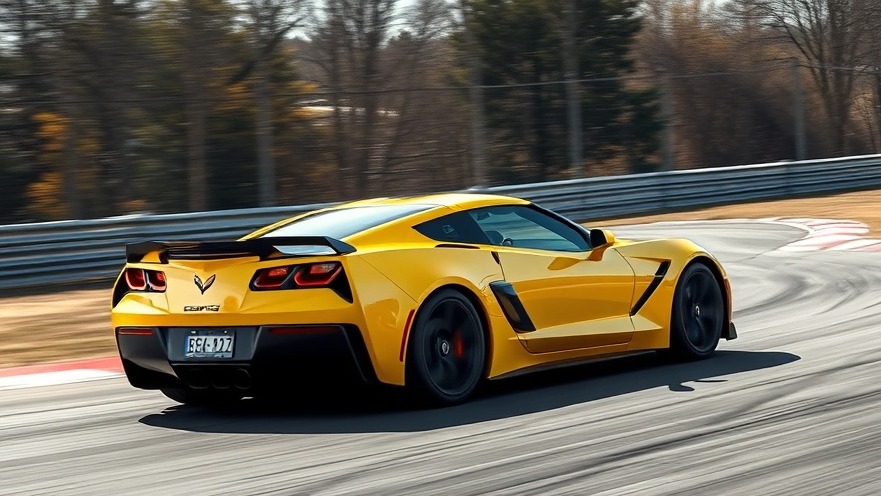 Sleek yellow Corvette ZR1 in aggressive cornering, showcasing Corvette performance.