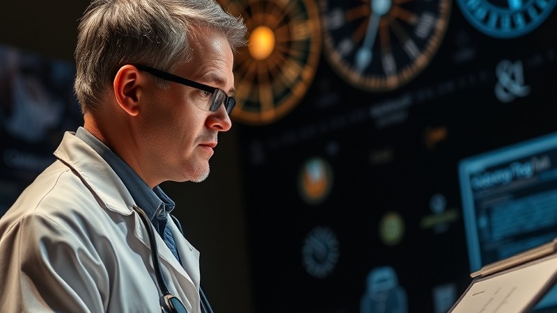 a doctor making healthcare predictions for future