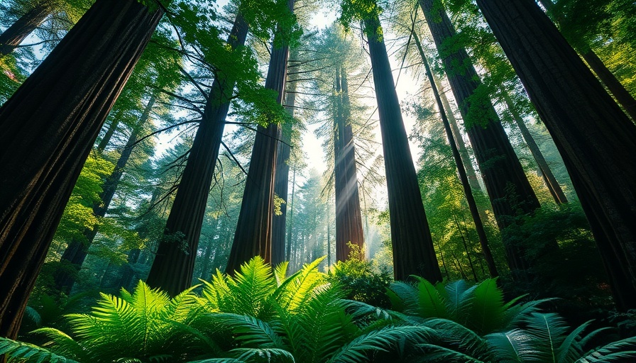 Majestic forest with lush greenery in sunlight.