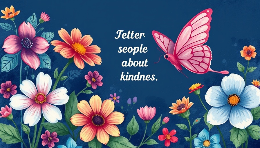 Vibrant illustration with quote about kindness and mental health