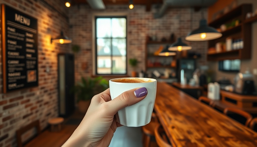 Willamette Valley rustic cafe interior with coffee cup.