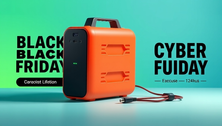 Portable power station Black Friday promotion with vibrant design.