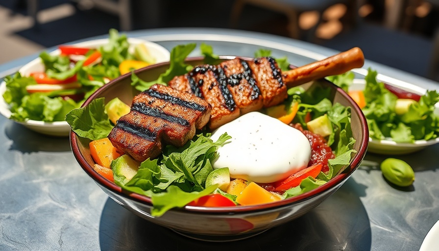 Willamette Valley exploration: Mediterranean meal at outdoor cafe.