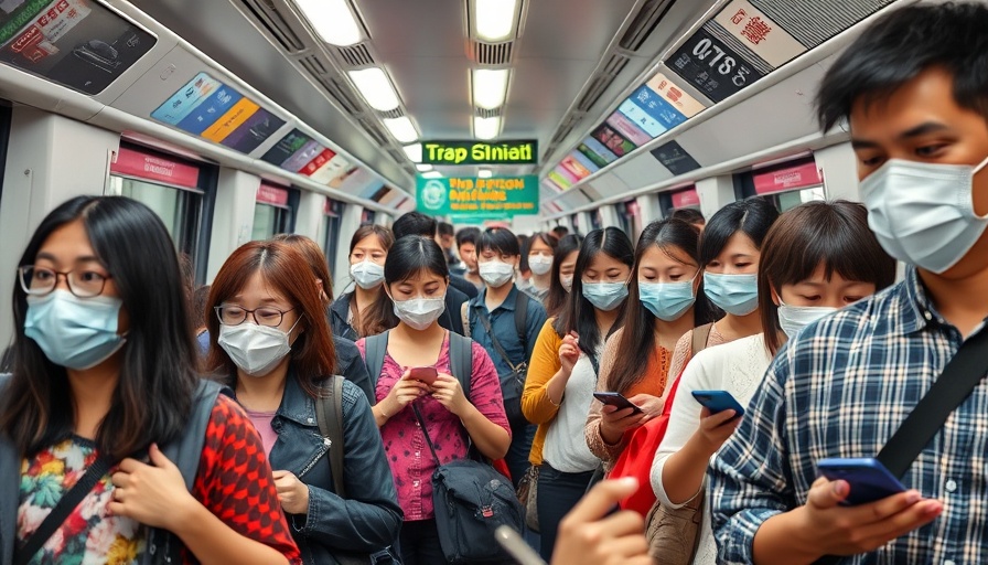 Singapore travel guide: MRT station with commuters wearing masks.