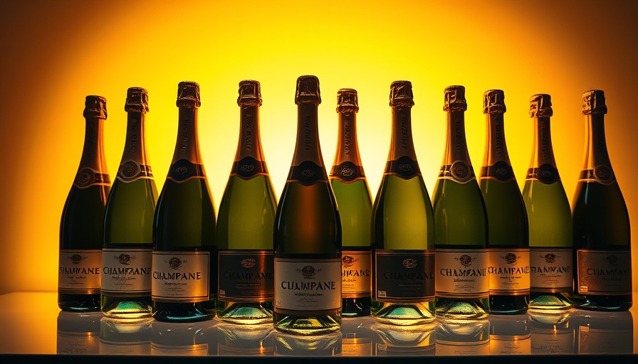 Assorted champagne guide: elegant bottles with vibrant lighting