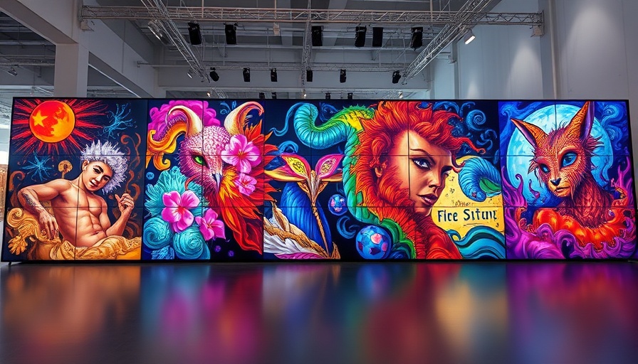 Colorful art installation at Art Basel Miami gallery