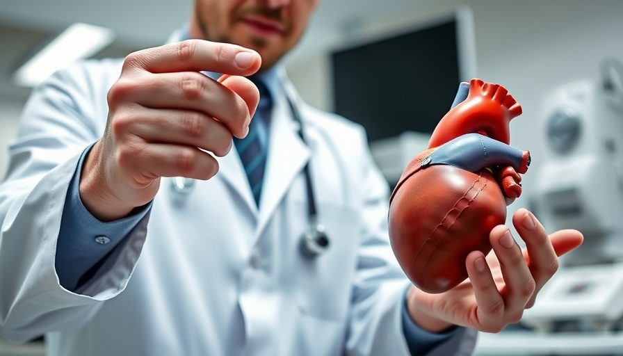 Concierge cardiology consultation with heart model.