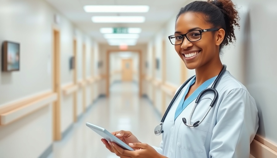 Medical professional using tablet in clinic hiring