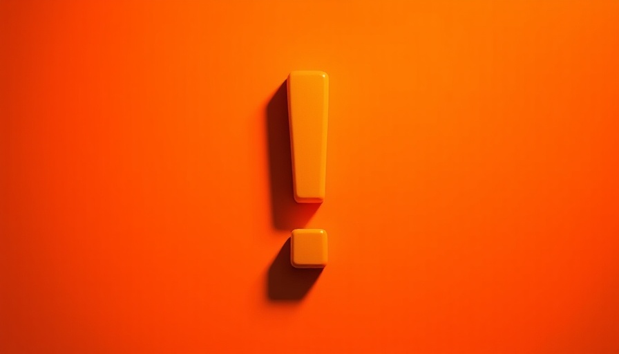 3D exclamation mark on bright orange backdrop - self-audits concept