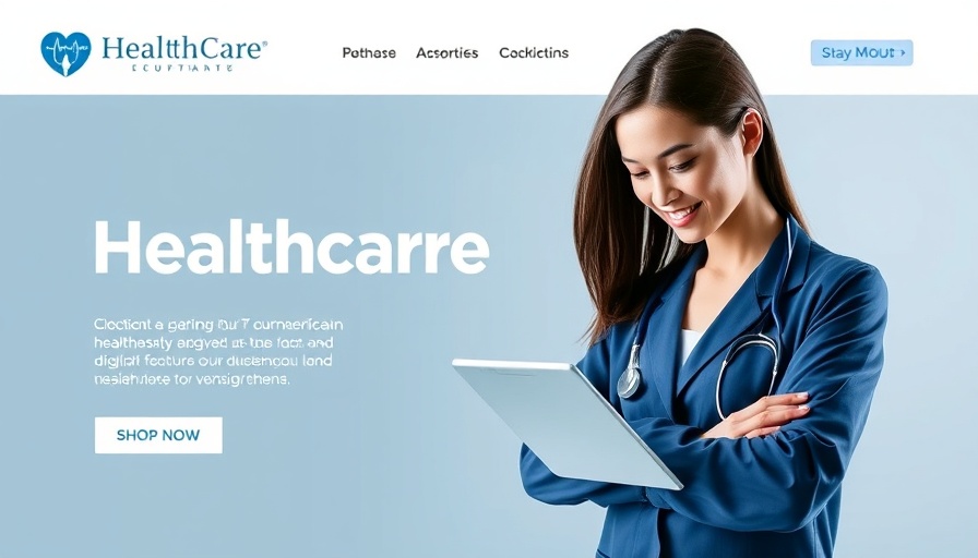 Healthcare branding and PR advertisement for healthcare IT, sleek design.