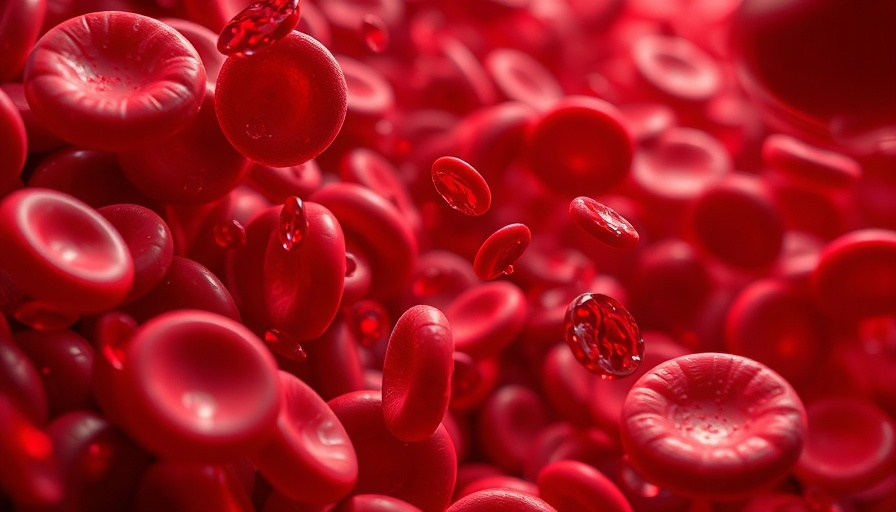 Blood transfusion innovation: vibrant red blood cells in motion.