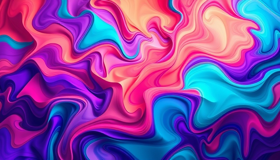 Colorful abstract patterns reminiscent of a marketing dashboard