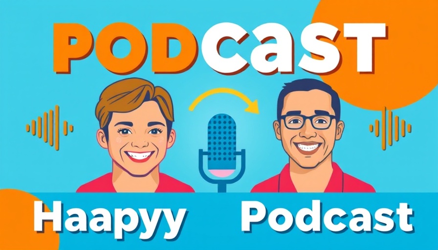 Podcast graphic for medical contracts discussion, featuring two hosts