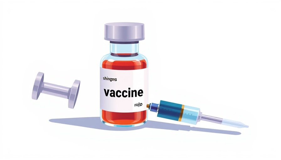 Shingles vaccine vial and syringe illustration