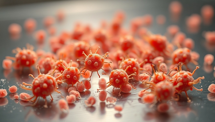 Microscopic bacteria on kitchen surface highlighting food safety concerns.