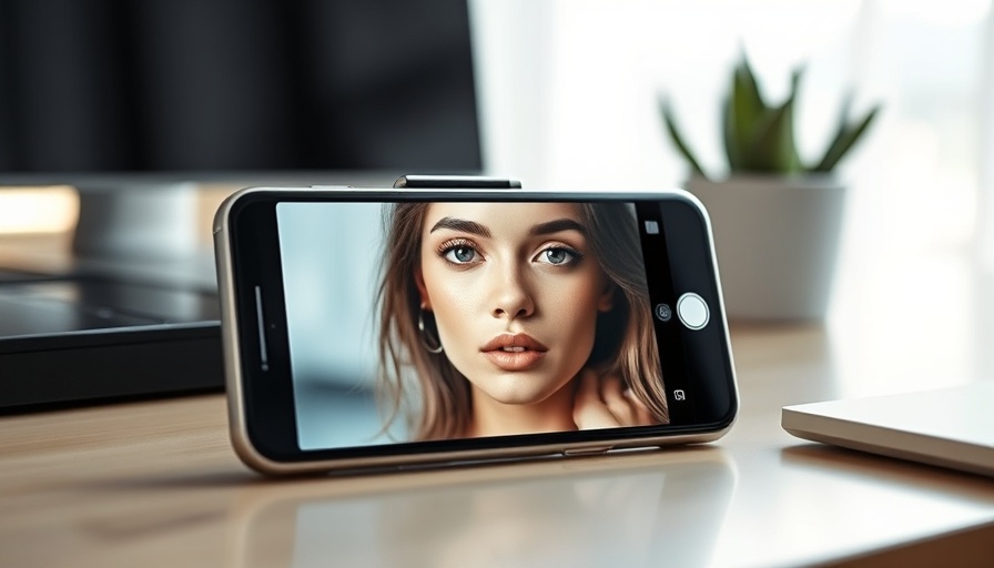 Smartphone showing TikTok beauty filters on screen.
